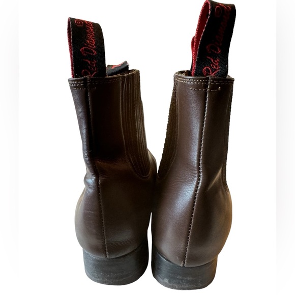 Vintage Red Diamond Brown Slip On 70s Retro Men’s 7.5 Boots Rare - Picture 3 of 11